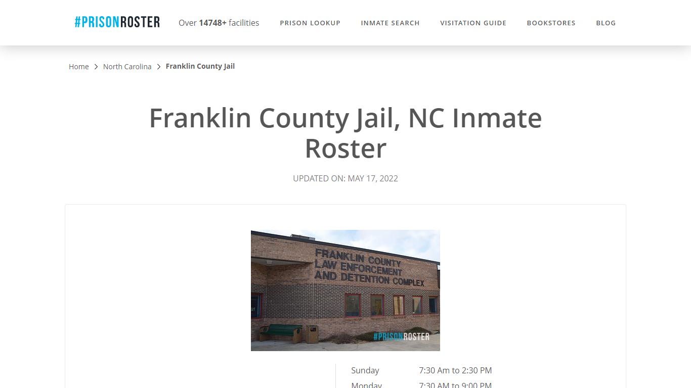 Franklin County Jail, NC Inmate Roster - Prisonroster